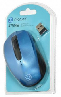 Мышь Оклик 475MW черный/синий оптическая (1000dpi) беспроводная USB для ноутбука (3but) от магазина РЭССИ
