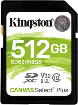 Флеш карта SDXC 512Gb Class10 Kingston SDS2/512GB Canvas Select Plus w/o adapter от магазина РЭССИ