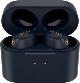 Гарнитура вкладыши QCY HT01 0.5м синий беспроводные bluetooth в ушной раковине от магазина РЭССИ