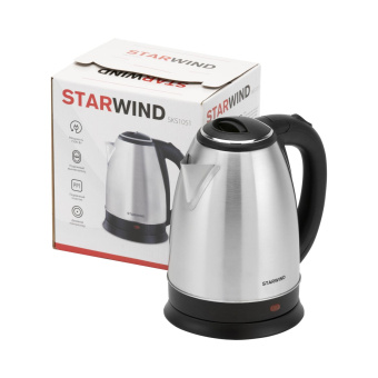 Чайник электрический Starwind SKS1051 1.8л. 1500Вт серебристый матовый/черный корпус: металл/пластик от магазина РЭССИ