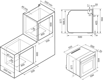 Духовой шкаф Электрический Krona Onore 60 Bl G2 черный от магазина РЭССИ
