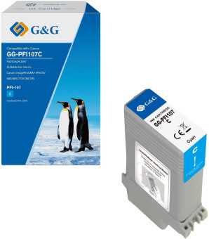 Картридж струйный G&G GG-PFI107C голубой (130мл) для Canon imageProGRAF iPF670/680/685/770/780/785 от магазина РЭССИ