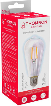 Лампа филам. Thomson Filament TH-B2342 9Вт цок.:E27 эдисон 220B 6500K св.свеч.бел.хол. ST64 (упак.:1шт) от магазина РЭССИ