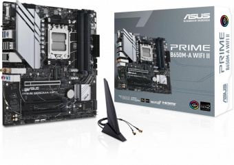 Материнская плата Asus PRIME B650M-A WIFI II SocketAM5 AMD B650 4xDDR5 mATX AC`97 8ch(7.1) 2.5Gg RAID+VGA+HDMI+DP от магазина РЭССИ