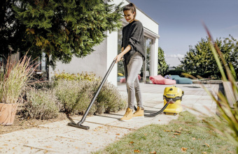 Строительный пылесос Karcher WD 4 V-20/5/22 1000Вт (уборка: сухая/сбор воды) желтый от магазина РЭССИ