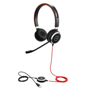 Наушники с микрофоном Jabra Evolve 40 UC Duo черный накладные USB оголовье (6399-829-209) от магазина РЭССИ