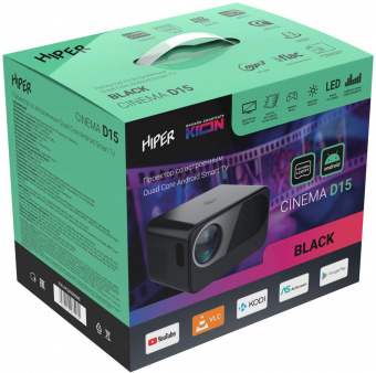 Проектор Hiper Cinema D15 BLACK LCD 10000Lm 3000:1 ресурс лампы:50000часов 2xUSB typeA 1xHDMI 1.67кг от магазина РЭССИ