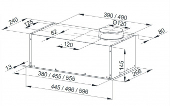 Вытяжка встраиваемая Weissgauff Alpha 45 PB BL черный управление: кнопочное (1 мотор) от магазина РЭССИ