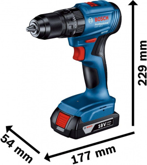 Дрель-шуруповерт Bosch GSB 185-LI аккум. патрон:быстрозажимной (кейс в комплекте) (06019K3103) от магазина РЭССИ