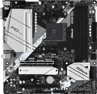 Материнская плата Asrock B550M PRO4 Soc-AM4 AMD B550 4xDDR4 mATX AC`97 8ch(7.1) GbLAN RAID+VGA+HDMI+DP от магазина РЭССИ