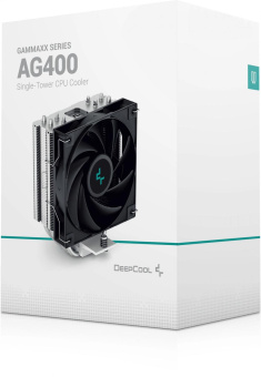 Устройство охлаждения(кулер) Deepcool AG400 Soc-AM5/AM4/1200/1700/1851 серебристый/черный 4-pin 18-31.6dB Al+Cu 220W 614gr Ret (R-AG400-BKNNMN-G-1) от магазина РЭССИ