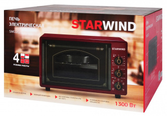 Мини-печь Starwind SMO2025 36л. 1300Вт бордовый от магазина РЭССИ