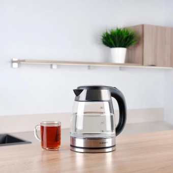 Чайник электрический Scarlett SC-EK27G40 1.8л. 1800Вт серебристый/черный корпус: стекло (EK27G40) от магазина РЭССИ