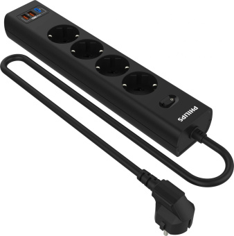 Сетевой фильтр Philips CHP8246BB/51 3м (4 розетки) черный (коробка) от магазина РЭССИ