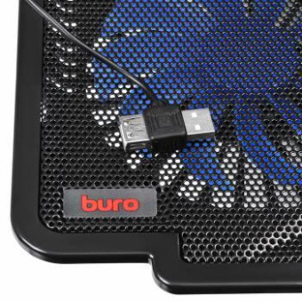 Подставка для ноутбука Buro BU-LCP140-B214 14"335x265x22мм 1xUSB 2x 140ммFAN 480г металлическая сетка/пластик черный от магазина РЭССИ