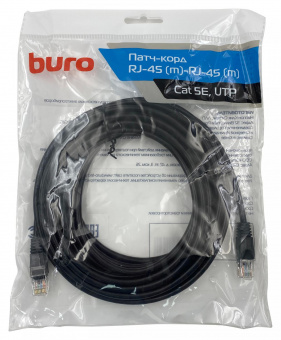 Патч-корд Buro UTP 4 пары cat5E CCA molded 7м черный RJ-45 (m)-RJ-45 (m) от магазина РЭССИ