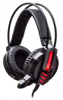 Наушники с микрофоном Оклик HS-L450G ARROW черный/красный 2.2м мониторные оголовье (472654) от магазина РЭССИ