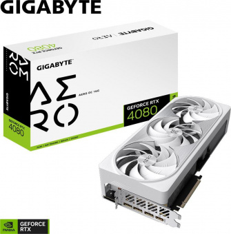 Видеокарта Gigabyte PCI-E 4.0 GV-N4080AERO OC-16GD NVIDIA GeForce RTX 4080 16384Mb 256 GDDR6X 2535/22400 HDMIx1 DPx3 HDCP Ret от магазина РЭССИ