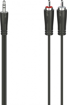 Кабель аудио Hama H-200720 Jack 3.5 (m)/2хRCA (m) 1.5м. черный (уп.:1шт) (00200720) от магазина РЭССИ