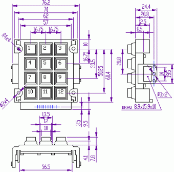 Клавиатуры пластиковые телефонные ACCORD AK-507-A-GGW от магазина РЭССИ