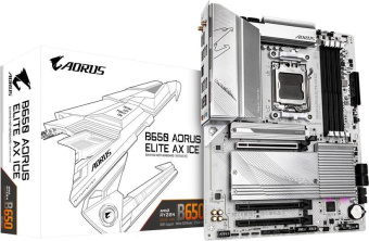 Материнская плата Gigabyte B650 A ELITE AX ICE SocketAM5 AMD B650 4xDDR5 ATX AC`97 8ch(7.1) 2.5Gg RAID+HDMI+DP от магазина РЭССИ
