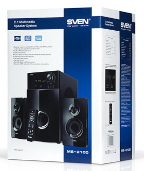 Колонки Sven MS-2100 2.1 черный 80Вт от магазина РЭССИ