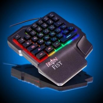 Игровой блок Оклик 701G IRON FIST черный USB for gamer LED (подставка для запястий) (1196590) от магазина РЭССИ