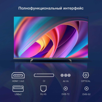 Телевизор LED Hyundai 40" H-LED40BS5100 WebOS Frameless Metal черный/серый FULL HD 60Hz DVB-T DVB-T2 DVB-C DVB-S DVB-S2 USB WiFi Smart TV от магазина РЭССИ