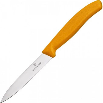 Нож кухонный Victorinox Swiss Classic (6.7706.L119) стальной для овощей лезв.100мм прямая заточка оранжевый от магазина РЭССИ