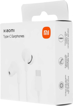 Гарнитура внутриканальные Xiaomi Type-C Earphones 1.25м белый проводные крепление за ухом (BHR8931GL) от магазина РЭССИ