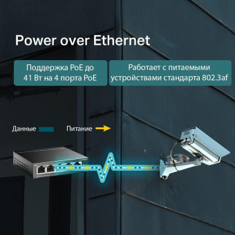 Коммутатор TP-Link TL-SF1005LP 5x100Mb 4PoE 41W неуправляемый от магазина РЭССИ