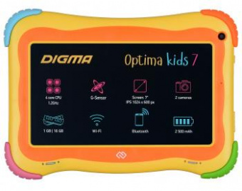 Планшет Digma Optima Kids 7 RK3126C (1.2) 4C RAM1Gb ROM16Gb 7" IPS 1024x600 Android 8.1 разноцветный 2Mpix 0.3Mpix BT WiFi Touch microSD 128Gb minUSB 2500mAh от магазина РЭССИ