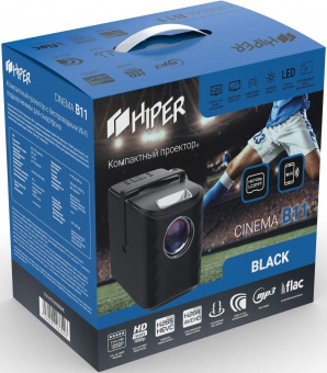 Проектор Hiper Cinema B11 Black LCD 3700Lm (1280x720) 2000:1 ресурс лампы:50000часов 2xUSB typeA 1xHDMI 1.7кг от магазина РЭССИ
