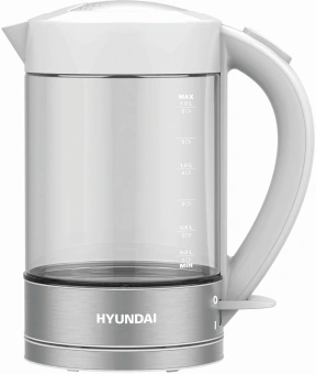 Чайник электрический Hyundai HYK-G9990 1.5л. 2000Вт белый/серебристый корпус: стекло от магазина РЭССИ