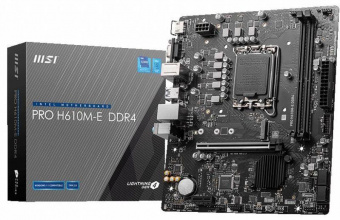 Материнская плата MSI PRO H610M-E DDR4 Soc-1700 Intel H610 2xDDR4 mATX AC`97 8ch(7.1) GbLAN+VGA+HDMI от магазина РЭССИ