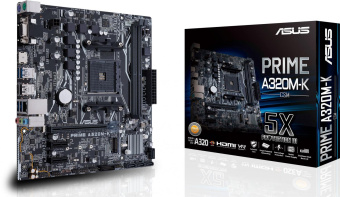 Материнская плата Asus PRIME A320M-K/CSM Soc-AM4 AMD A320 2xDDR4 mATX AC`97 8ch(7.1) GbLAN RAID+VGA+HDMI от магазина РЭССИ