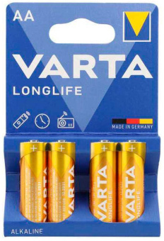 Батарея Varta Longlife LR6 Alkaline AA (4шт) блистер от магазина РЭССИ