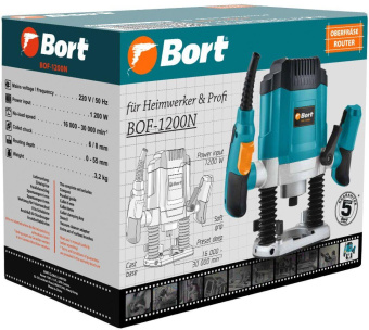 Фрезер Bort BOF-1200N 1200Вт 30000об/мин макс.ход:55мм от магазина РЭССИ