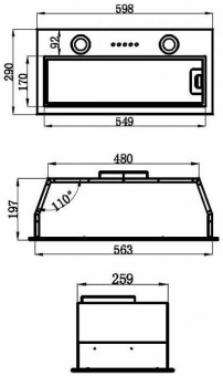 Вытяжка встраиваемая Maunfeld 601M нержавеющая сталь управление: кнопочное (1 мотор) от магазина РЭССИ