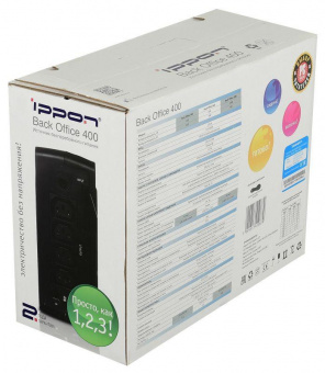 Источник бесперебойного питания Ippon Back Office 400 200Вт 400ВА черный от магазина РЭССИ
