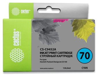 Картридж струйный Cactus CS-C9452A №70 голубой (130мл) для HP DJ Z3100 от магазина РЭССИ