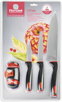 Набор ножей кухон. Rondell Urban (1011-RD-01) компл.:3шт черный/красный от магазина РЭССИ