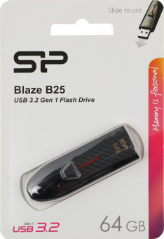 Флеш Диск Silicon Power 64Gb Blaze B25 SP064GBUF3B25V1K USB3.0 черный от магазина РЭССИ