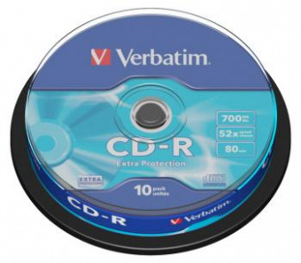 Диск CD-R Verbatim 700Mb 52x Cake Box (10шт) (43437) от магазина РЭССИ