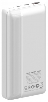 Мобильный аккумулятор Hiper MX Pro 20000 20000mAh 3A QC PD 1xUSB белый (MX PRO 20000 WHITE) от магазина РЭССИ