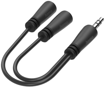 Адаптер аудио Hama H-200349 Jack 3.5 (m)/2xJack 3.5 (f) 0.15м. черный (00200349) от магазина РЭССИ