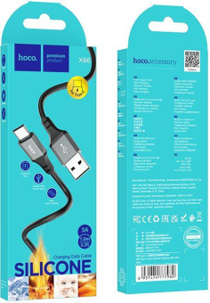 Кабель Hoco X86 X86 TYPE-C USB (m)-USB Type-C (m) 1м черный коробка от магазина РЭССИ