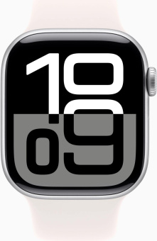 Смарт-часы Apple Watch Series 10 A2997 42мм OLED корп.серебристый Sport Band рем.белый разм.брасл.:130-180мм (MWWW3LW/A) от магазина РЭССИ