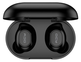 Гарнитура вкладыши QCY T9 черный беспроводные bluetooth в ушной раковине от магазина РЭССИ