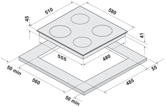 Варочная поверхность Krona Luna черный/нержавеющая сталь от магазина РЭССИ